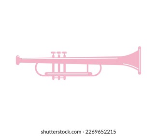 pink trumpet instrument musical icon