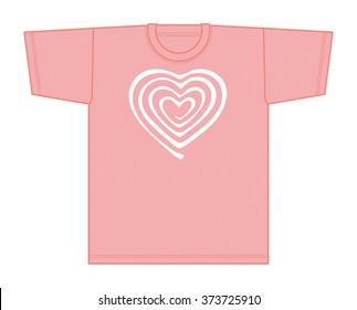 pink T-shirt with heart
