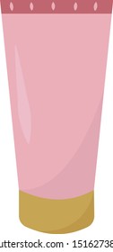 Pink tube, illustration, vector on white background.