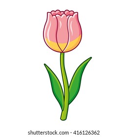 Pink Tulip Icon Stock Vector (Royalty Free) 416126362