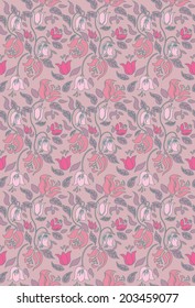 Pink tulip vector floral textile vector seamless pattern