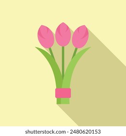 Pink tulips tied with a ribbon, symbolizing spring and new beginnings