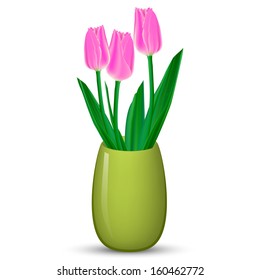 Pink tulips in a Vase