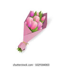 Pink tulips vector