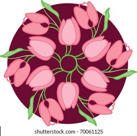 Pink tulips. Vector illustration