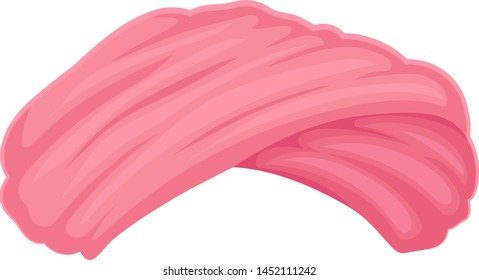 Pink turban. Vector illustration on white background.