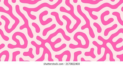 Pink turing reaction difussion pattern. Organic Rounded Lines Abstract background in biological pattern. Perfect for background, banner, flyer, book cover, template,  rug, interior design.