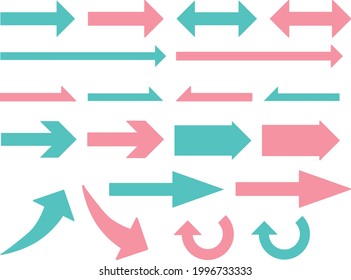 Conjunto de flecha rosa y turquesa