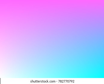 Pink and turquoise gradient mesh background in rainbow colors. Abstract blurred smooth image. Smooth blend banner template. Iridescent holographic wallpaper, texture. Creative neon frame.