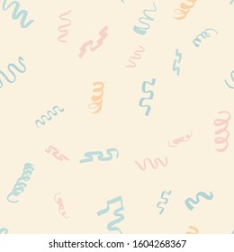Pink and turquoise graffiti arrows and curls trendy seamless pattern with hand drawn texture colorful background. Design for wrapping paper, wallpaper, fabric print, backdrop. Vector illustration.