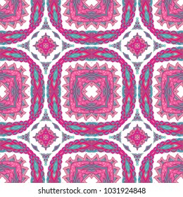 PInk - turquoise seamless vector ornamental pattern