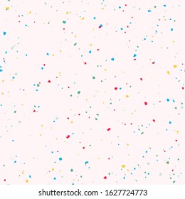 Pink and turquoise terrazzo seamless pattern. Granite fragments texture backdrop. Italian flooring in Venetian style with natural stone, granite, quartz, marble, glass and concrete. Vector.