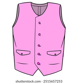 pink tuxedo vest illustration hand drawn isolated vector