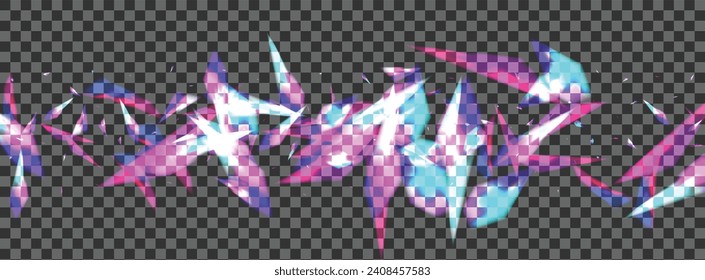 Pink Twinkle Background Transparent Vector. Spark Gradient Design. Bright Beautiful Illustration. Violet Clarity. Glare Glimmer Card.