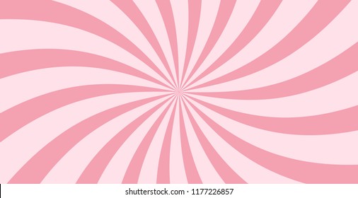 Pink Twirl Sunburst Pattern Abstract Background. Ray. Radial. Vector Illustration