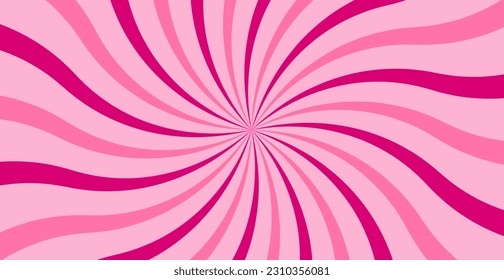 Pink Twirl Sunburst Pattern Abstract Background. Ray. Radial. Vector Illustration