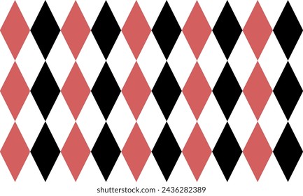 Pink two tone black and pink diamond strip repeat pattern, replete image, block design for fabric printing