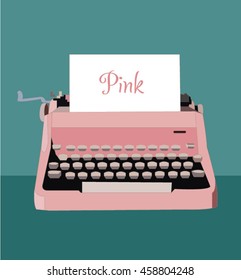 pink typewriter