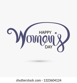 Pink Typographical Design Elements.Happy Women's day.International Women's day symbol. Minimalistic design for international women's day concept.Vector illustration