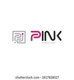 Pink typography logo, This word is designed with cleanliness and quality.
