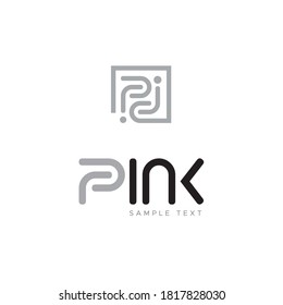 Pink typography logo, This word is designed with cleanliness and quality.