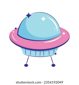 pink ufo design vector isolated