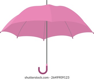 Pink Umbrella Flat Vector Illustration for Rainy Weather, Fashion Accessory, and Seasonal Design Elements