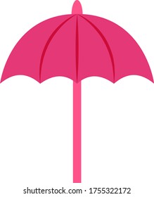 Pink umbrella, illustration, vector on white background