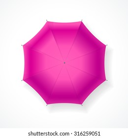 Pink Umbrella Isolated on White Background. Protection from the Weather. Vector illustration
