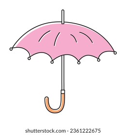 Pink umbrella isolated vector illustration