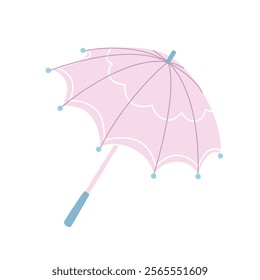 Pink umbrella for protection from rainy weather and sun