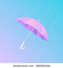 Pink umbrella in the rain