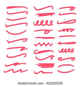 pink underlines for marking text