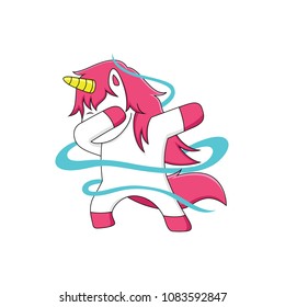 pink unicorn do dubbing with blue aura