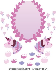 Pink Unicorn Fancy Element Vector