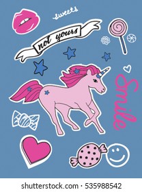 pink unicorn flying