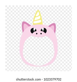 Pink unicorn mask - photo sticker. Make your baby a unicorn.