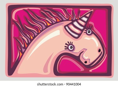 pink unicorn on a pink background