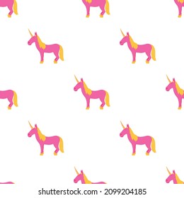 Pink unicorn pattern seamless background texture repeat wallpaper geometric vector