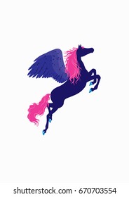 Pink unicorn in space