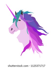 Pink unicorn vector