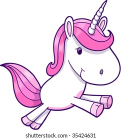 Vector de unicornio rosa