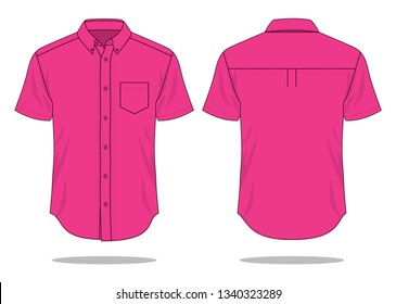 Pink Uniforms Shirt Vector for Template
: One Pocket