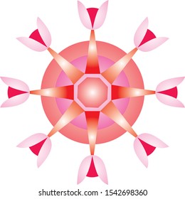 Pink Unique Flower Shape Logo