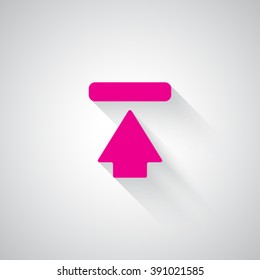 Pink Upload web icon on light grey background