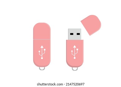 vector de memoria electrónica de unidad flash usb rosa