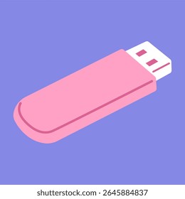 fundo isolado da unidade flash usb rosa
