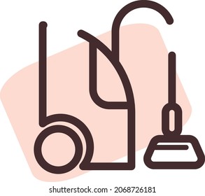 Pink vacuum cleaner, illustration, vector, on a white background.