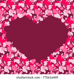 Pink valentine. Abstract pattern with hearts. Background with hearts. Colorful valentine.