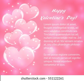 Pink Valentine background with heart 
